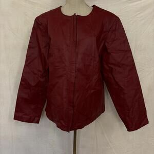 Vtg Ashley Stewart red leather jacket sz 1X